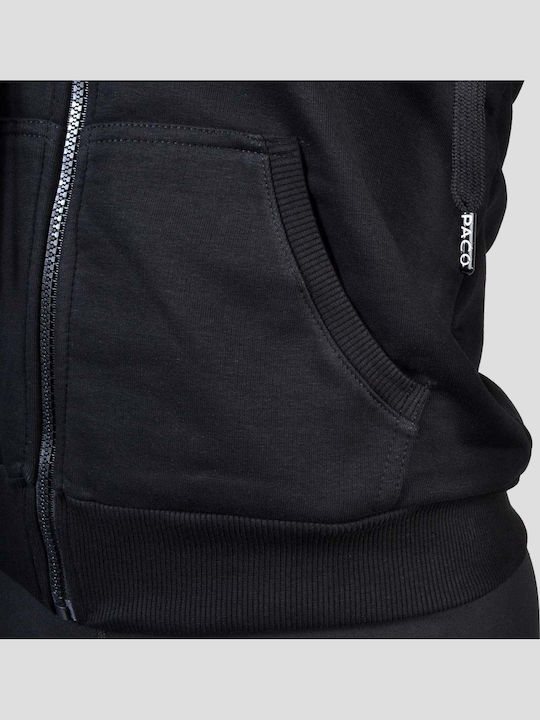 Women's Sweatshirt Jacket Hooded Black