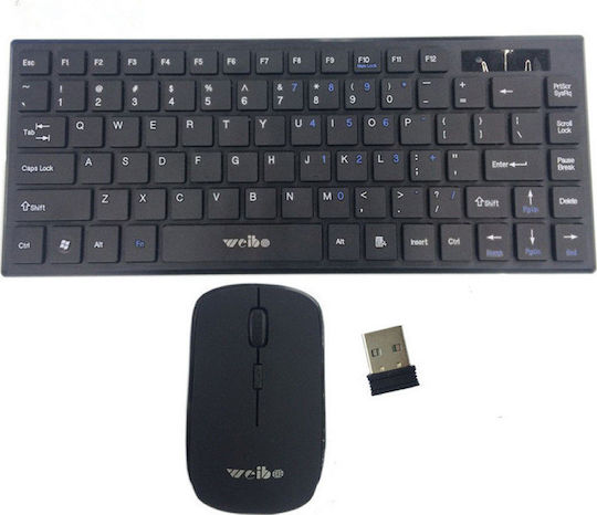 Weibo WB-8068 Ασύρματο Σετ Πληκτρολόγιο & Ποντίκι Αγγλικό UK