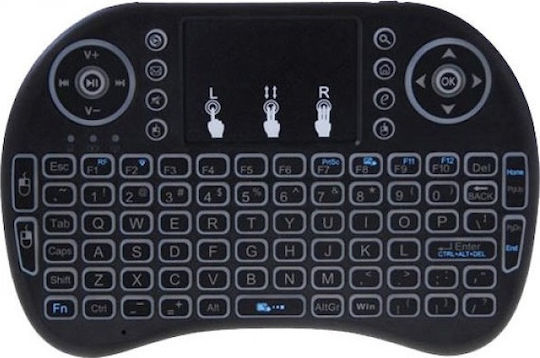 Riitek i8 Ασύρματο Πληκτρολόγιο με Touchpad Αγγλικό US