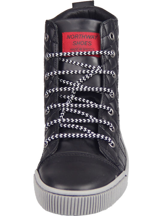 Leder Schwarz Herrenstiefel