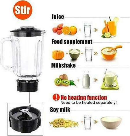 Sokany Blender With Glass Jug 1.5 L 400W Gray SK-148S