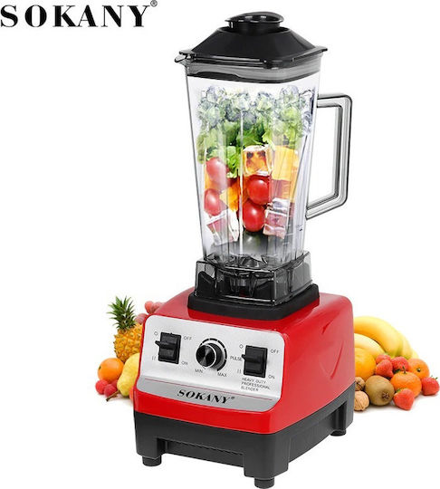Sokany Blender with Plastic Jug 2.5 lt Red SK-444