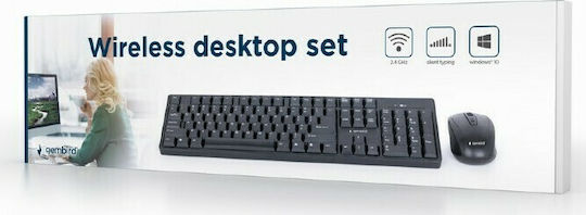 Gembird KBS-W-01 Fără fir Set tastatură și mouse Engleză US