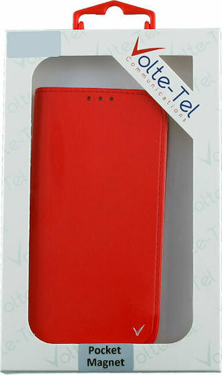 Volte-Tel Pocket Magnet Book Δερματίνης Κόκκινο (Galaxy J6+)