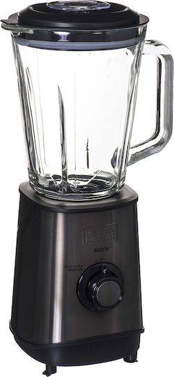 Black & Decker Blender with Glass Jug 1.5 lt 800W Gray BXJB800E