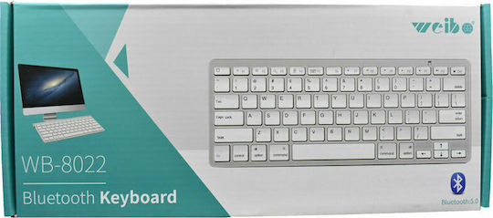 Weibo WB-8022 Wireless Bluetooth Keyboard Only English US White