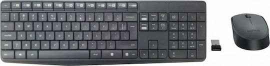 Logitech MK235 Ασύρματο Σετ Πληκτρολόγιο & Ποντίκι Αγγλικό US