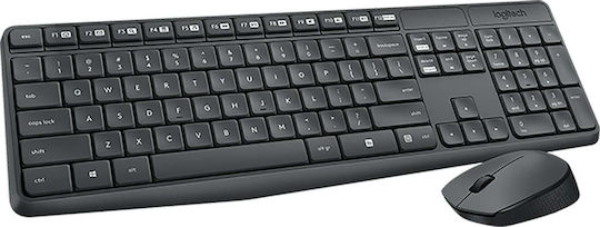Logitech MK235 Ασύρματο Σετ Πληκτρολόγιο & Ποντίκι Αγγλικό US