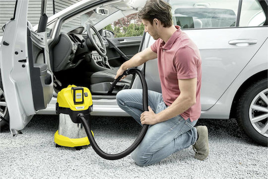 Karcher WD 3 Battery Premium Aspirator Reîncărcabil Lichide / Solide Fără Încărcător și Baterie cu Inoxidabil Recipient 17lt