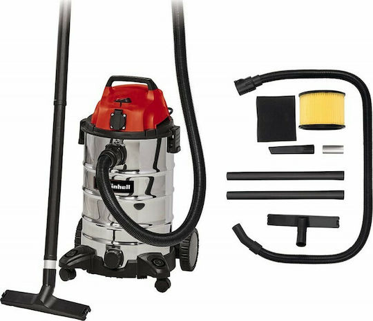 Einhell 1930 Aspirator Lichide / Solide 1500W cu Inoxidabil Recipient 30lt