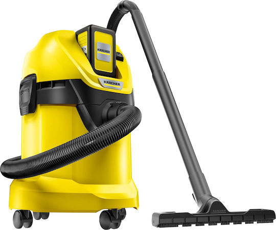 Karcher Vacuum WD 3 Battery Set Rechargeable Vacuum Wet / Dry with Plastic Bin 17lt