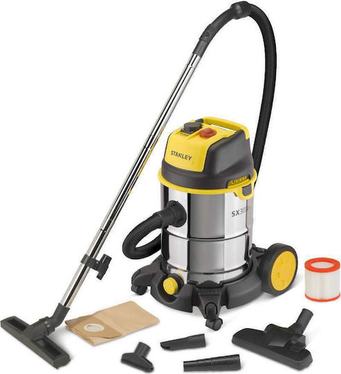 Stanley Vacuum Wet / Dry 1600W with Stainless Bin 30lt