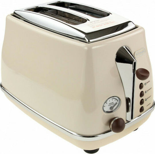 De'Longhi Icona Vinta Toaster 2 Slots 900W Beige