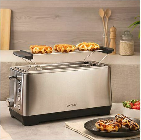 Cecotec BigToast Extra Double Φρυγανιέρα 4 Θέσεων 1000W Inox