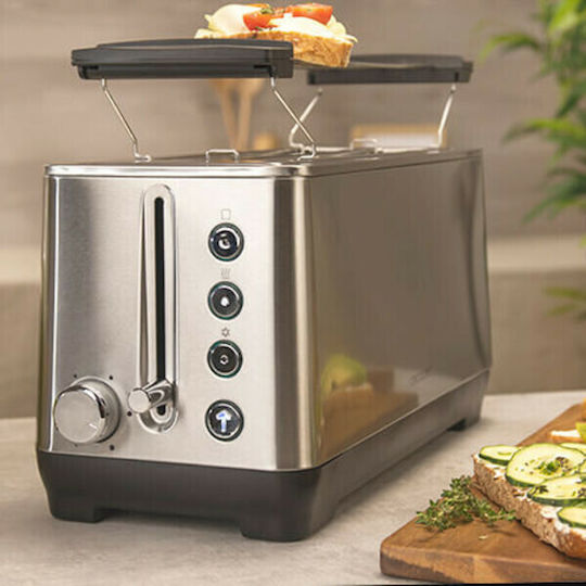 Cecotec BigToast Extra Double Φρυγανιέρα 4 Θέσεων 1000W Inox