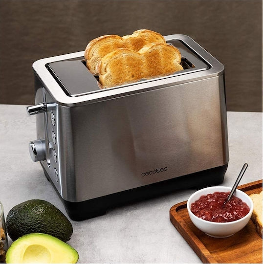 Cecotec BigToast Extra Double Φρυγανιέρα 2 Θέσεων 1000W Inox