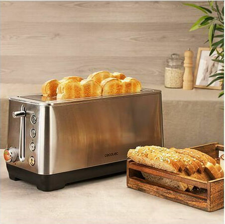 Cecotec BigToast Extra Double Φρυγανιέρα 2 Θέσεων 1000W Inox