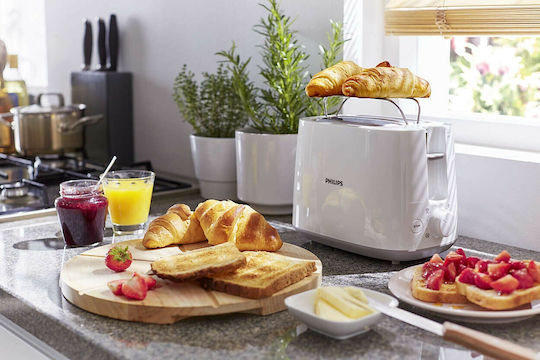 Philips Φρυγανιέρα 2 Θέσεων 830W Λευκή