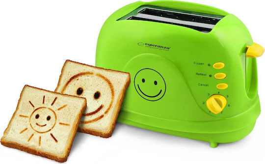 Esperanza Smiley Toaster 2 Slots 750W Green
