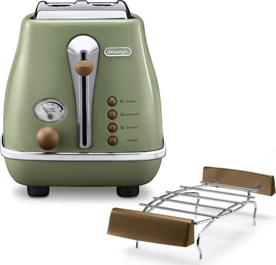 De'Longhi Icona Тостер Двуместна 900W Зелена