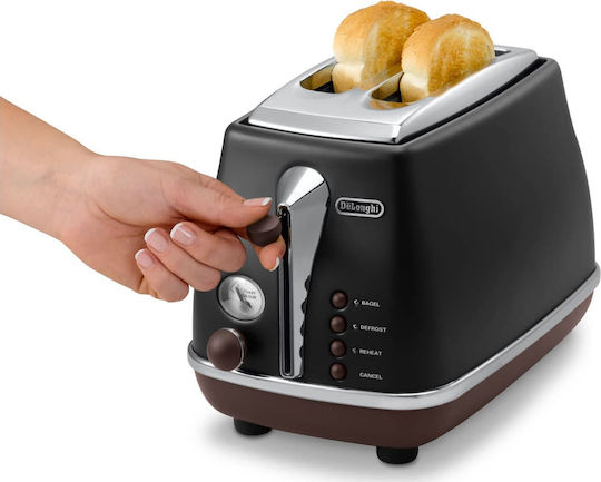 De'Longhi Icona Vintage Тостер Двуместна 900W Черен
