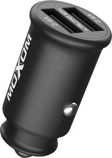 Moxom MX-VC03 Auto-Ladegerät 4.8A mit Anschlüssen: 2xUSB mit Kabel Typ-C,TC-TC Schwarz Farbe
