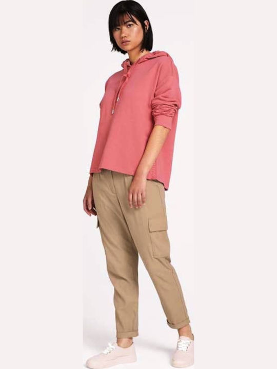 Damen Sweatshirt Kapuzen Rosa