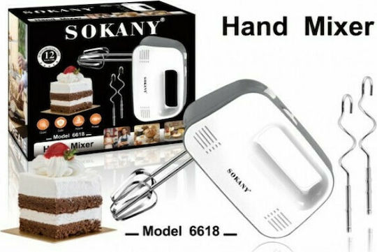 Sokany CX-6618 Hand Mixer 400W White