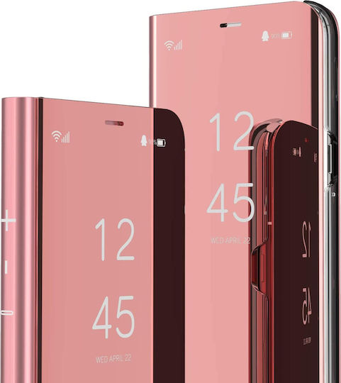 Hurtel Clear View Book Πλαστικό Ροζ Χρυσό (Galaxy S10)