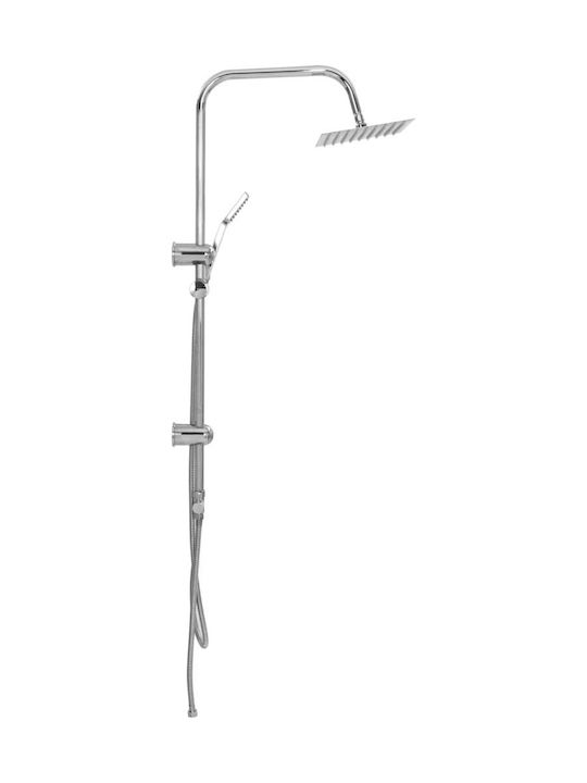 vidaXL Coloană de duș fără Baterie 95cm Argintiu