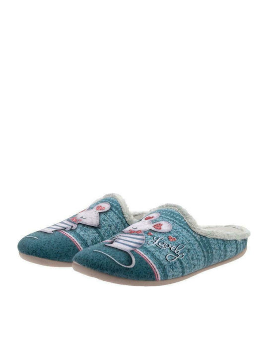 B-Soft Animal Women's Slippers In Blue Colour