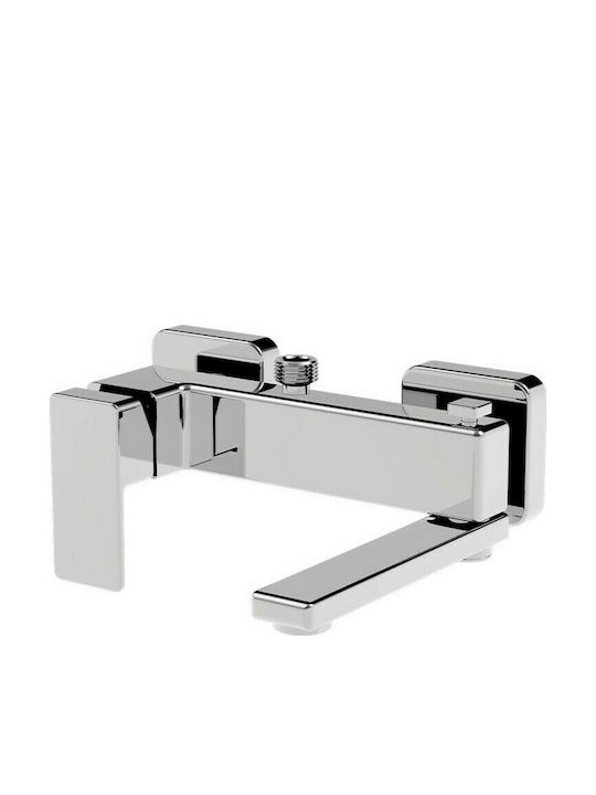 La Torre Profili Plus Höhenverstellbare Duschsäule mit Wannenbatterie 83-144cm Silber