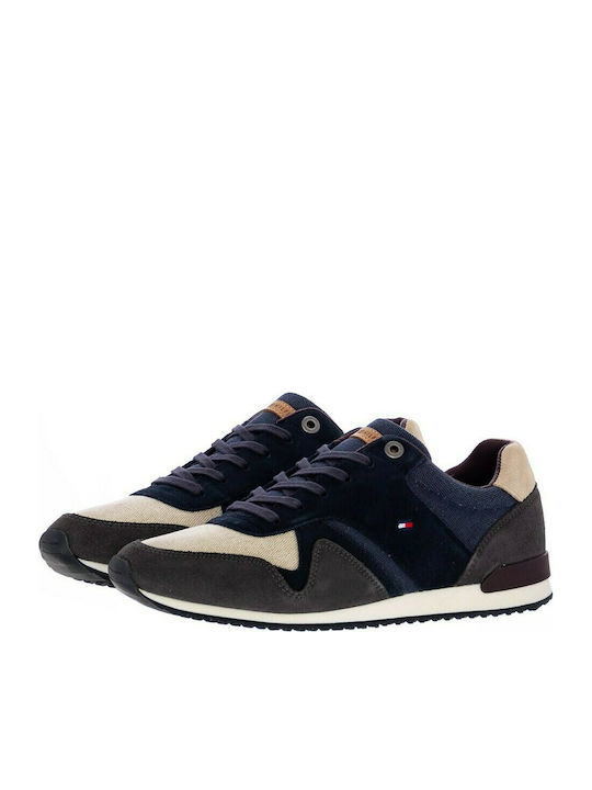 Tommy Hilfiger Iconic Material Mix Runner Bărbați Sneakers Albastre