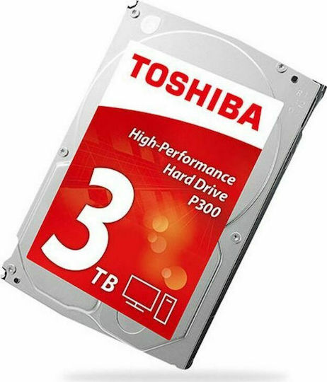 Toshiba P300 3TB HDD Σκληρός Δίσκος 3.5" SATA III 7200rpm με 64MB Cache για Desktop Bulk HDWD130UZSVA