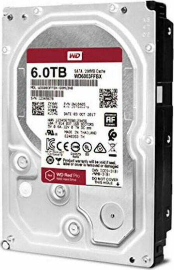 Western Digital Red Pro 6TB HDD Hard Drive 3.5" SATA III 7200rpm with 256MB Cache for NAS WD6003FFBX