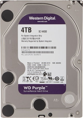 Western Digital Purple Surveillance 4TB HDD Hard Drive 3.5" SATA III 5400rpm with 64MB Cache for Recorder WD40PURX