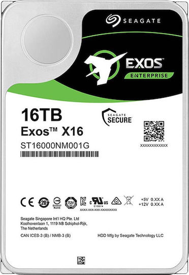 Seagate Exos X16 16TB HDD Hard Drive 3.5" SATA III 7200rpm with 256MB Cache for Desktop ST16000NM001G