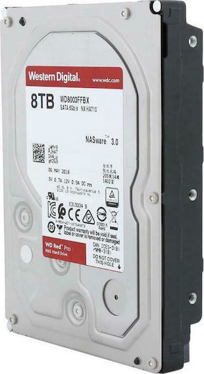 Western Digital Red Pro 8TB HDD Σκληρός Δίσκος 3.5" SATA III 7200rpm με 256MB Cache για NAS WD8003FFBX
