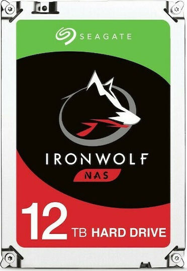 Seagate IronWolf Nas 12TB HDD Σκληρός Δίσκος 3.5" SATA III 7200rpm με 256MB Cache για NAS ST12000VN0008