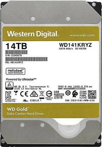 Western Digital Gold 8TB HDD Hard Drive 3.5" SATA III 7200rpm with 256MB Cache for NAS / Server WD8004FRYZ