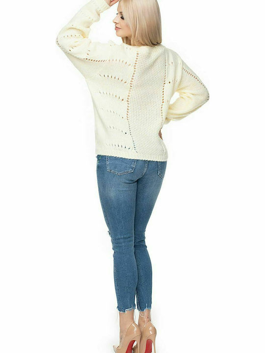 PeeKaBoo 30059 Women's Long Sleeve Sweater Cream 131602