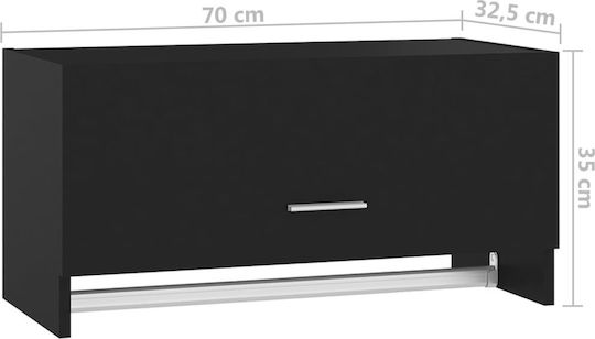 vidaXL Badezimmerschrank B70xT32.5xH35cm Schwarz