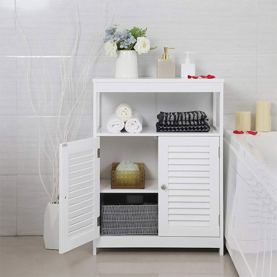 Songmics Dulap de baie Cabinet de baie L60xA30xÎ80cm Alb