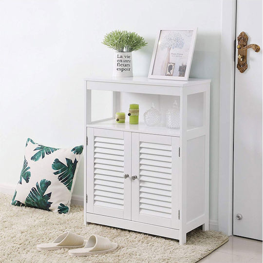 Songmics Dulap de baie Cabinet de baie L60xA30xÎ80cm Alb