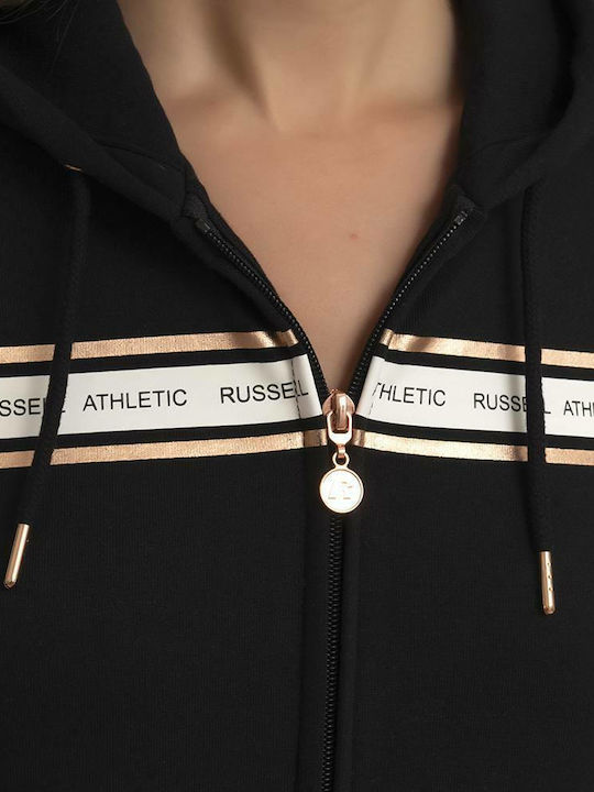 Athletic Zip Through Hoody Γυναικεία Φούτερ Ζακέτα με Κουκούλα Μαύρη