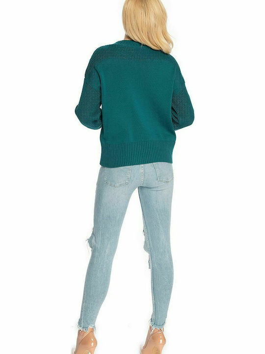 PeeKaBoo 70035 Women's Long Sleeve Sweater Cotton Green 146915