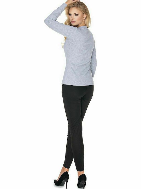 PeeKaBoo 0166 Women's Blouse Cotton Long Sleeve Gray 134585