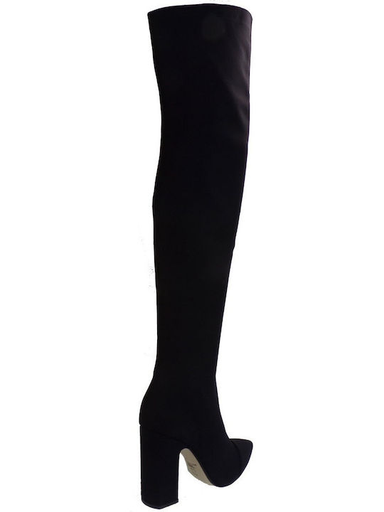 Synthetic Leather Over the Knee High Heel Women's Boots Black