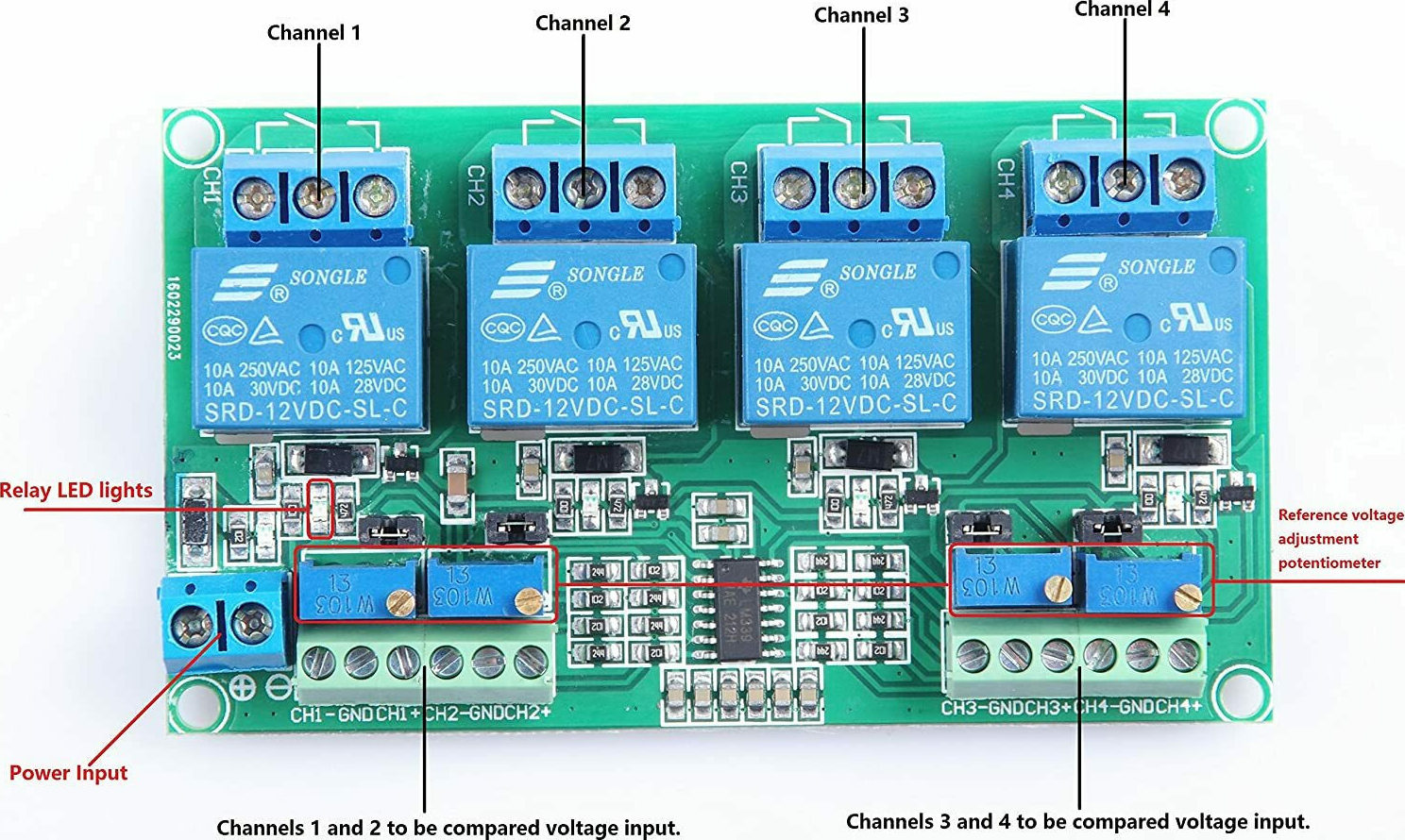 DC 12V 4Channel Relay Voltage Comparator LM393 Module Skroutz.gr