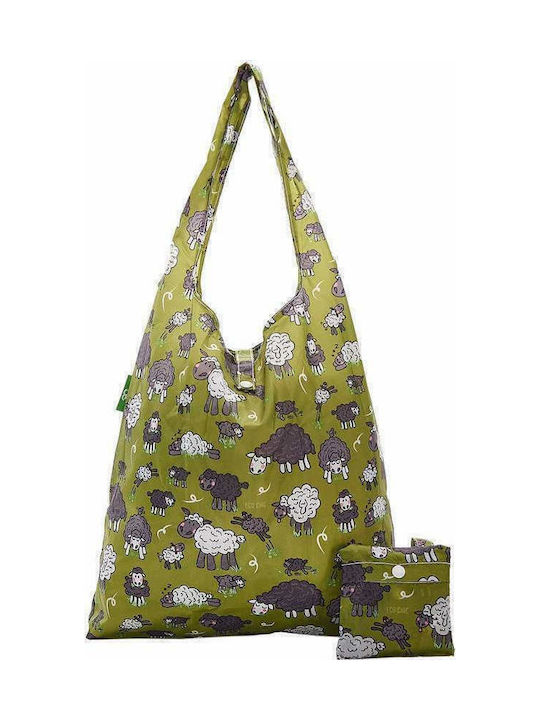 Eco Chic Sheep Fabric Shopping Bag In Green Colour